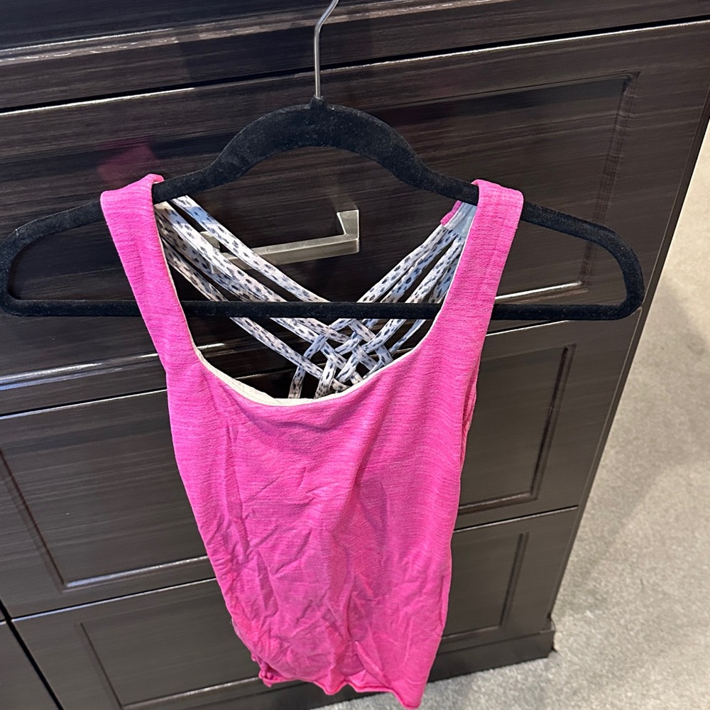 lululemon athletica Pink Tank Top with Crisscross Back